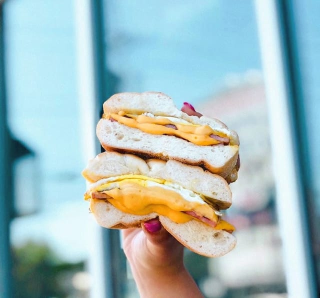 Egg, Meat and Cheese Sandwich.