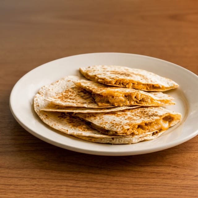 Chicken and Cheese Quesadilla.
